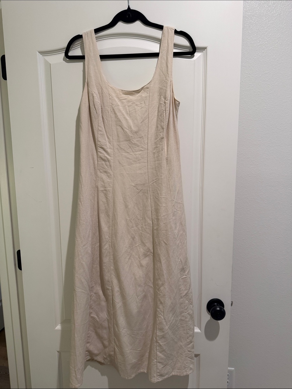Cream linen midi maxi dress sincerely Jules size large